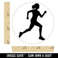 thumbnail image 2 of Woman Running Marathon Cardio Exercise Self-Inking Rubber Stamp Ink Stamper - Black Ink - Small 3/4 Inch, 2 of 7