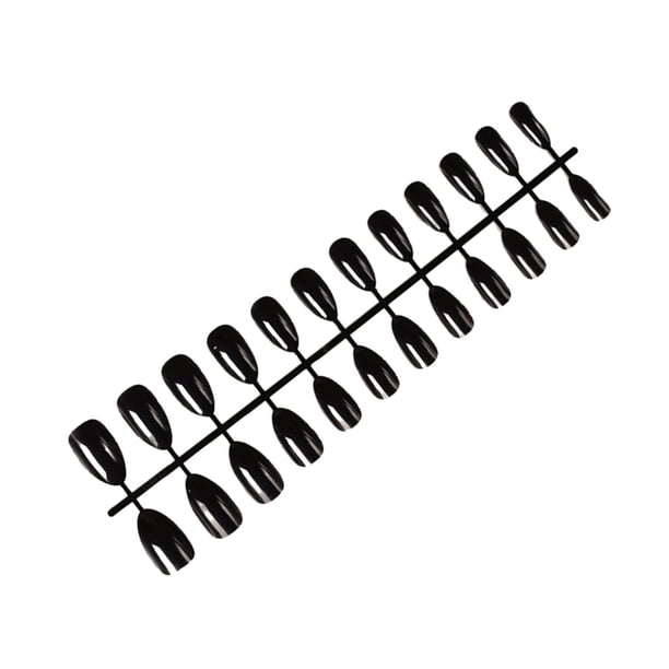 Juego de 24 piezas de uñas postizas Vogacara negro