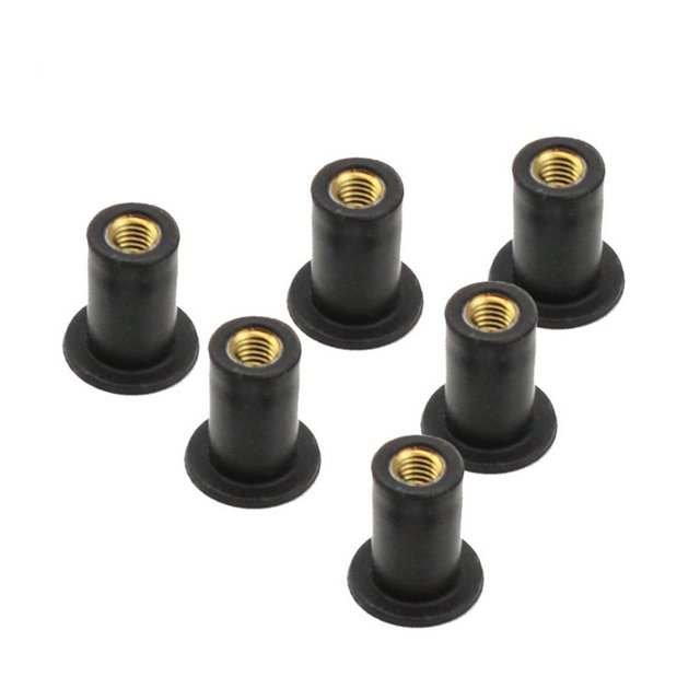 Soidarity Keep Diving Paquete de 6 kits de tuercas de goma M5 304 Acero inoxidable Latón KK-A16B Suministros de tornillos para kayak Canoa Barcos de pesca Deportes acuáticos Noccioline Soidarity OD002533-01B