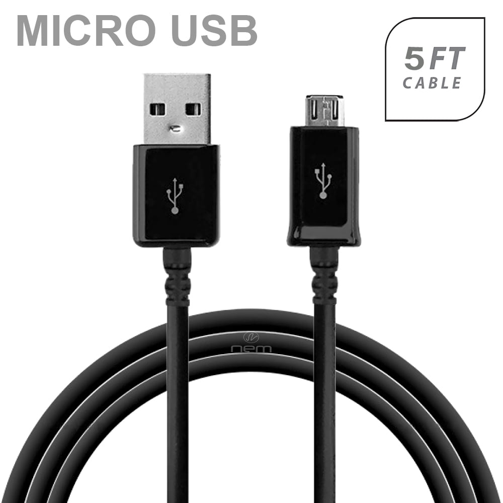 AT&T Asus PadFone X OEM 5 Feet Black Samsung Micro USB Data Cable Compatible With Adaptive Fast Charging Technology