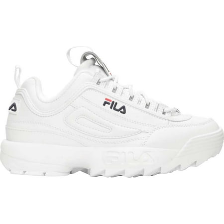 Women's Fila Disruptor II Premium Sneaker White/Navy/Red 6 M
