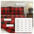 thumbnail image 3 of Great Bay Home Printed Flannel Sheet Set - 100% Turkish Cotton - Double Brushed - Twin, Buffalo Check - Red / Black, 3 of 6