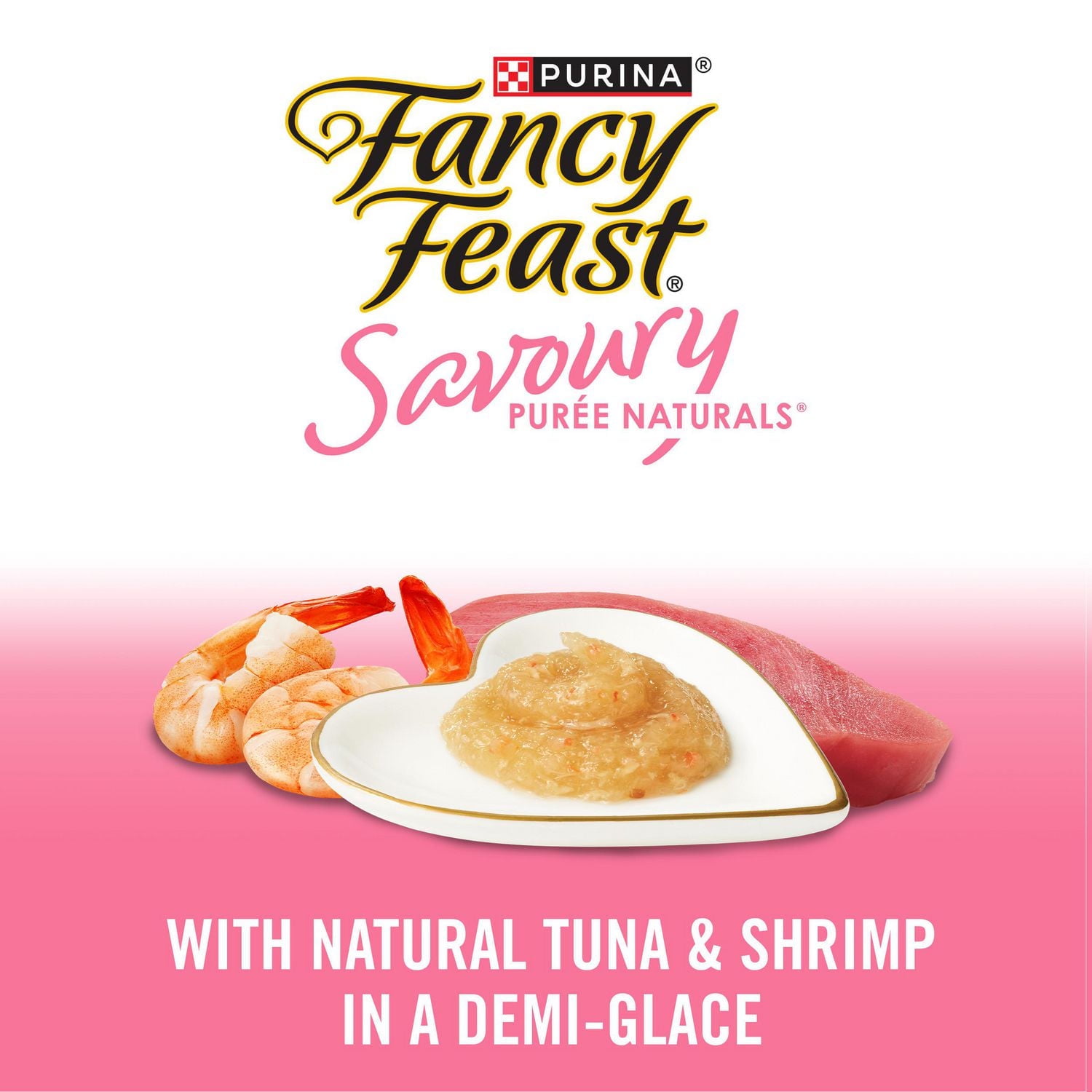 Fancy Feast Savoury Purée Naturals Avec Thon Et Crevettes Naturels, Gâteries pour Chats 40 g 40 g