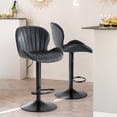 thumbnail image 2 of TOPCOMFY Bar Stool Set of 2 with Adjustable Height, 360˚ Swivel, Faux Leather Upholstery for Kitchen Island, Dark Gray, 2 of 5