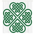 thumbnail image 3 of Ambesonne Green Shower Curtain, Monochrome Clover Art, 69"Wx75"L, Green White, 3 of 5