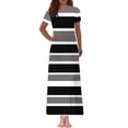 thumbnail image 2 of PuLe 【New】 Summer Short Sleeve Dress Women's Fashion Printed Short Sleeve Round-Neck Ankle Dress, 2 of 5