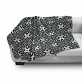thumbnail image 3 of Black and White Soft Flannel Fleece Blanket, Abstract Checkered Pattern Design with Monochrome Floral Details Vintage, Cozy Plush for Indoor and Outdoor Use, 50" x 60", Black White, by Ambesonne, 3 of 6