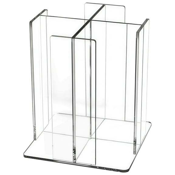 Acrylic Wall-Mounted Cup and Lid Holder for Coffee Bar, Restaurant Cup Holder Organizer, Space-Saving Coffee Station Organizer, 10 in / 25.4 cm High, Compartment Design for Efficient Storage