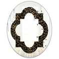 thumbnail image 2 of Designart 'Leopard Fur Safari V' Modern Oval Wall Mirror - Quatrefoil, 2 of 3