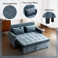 thumbnail image 6 of 3-in-1 Convertible Sofa Bed, 57" Pull Out Sleeper Sofa with Charging Station & Phone Holder and Adjustable Backrest, Chenille Loveseat Sofa with Side Pocket, Blue, 6 of 7