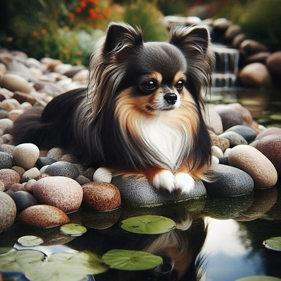 5D Diamond Painting Kits for Adults Stone Pool Chihuahua DIY Diamond Art for Adults Beginners Picture Art Crystal Painting for Home Wall Decor