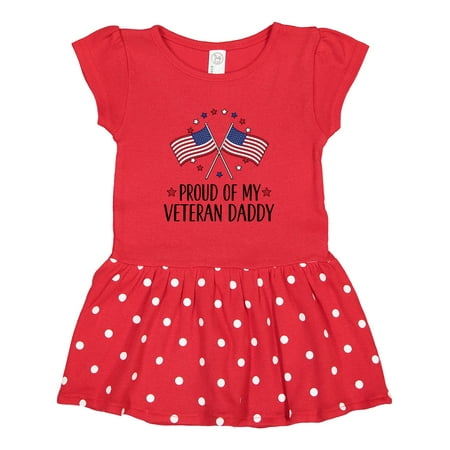 

Inktastic Military Veteran Daddy Proud Son Daughter Gift Toddler Girl Dress