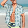 thumbnail image 4 of Uemuo Sea Turtle Printed Regular Fit Short Sleeve Casual Hawaiian Shirt for Men,Aloha shirt,Tropical shirt,Floral print shirt,Vacation Beach shirt-X-Large, 4 of 9