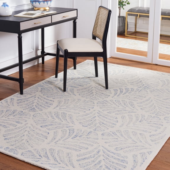 Safavieh Jardin Cyan Leaves Area Rug, Ivory/Blue, 5' x 8'