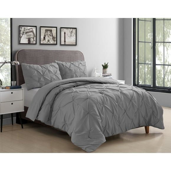 Edredón Queen Size Hudson & Main Juego Edredón Pintuck Gris