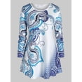 thumbnail image 1 of Más el tamaño de manga larga de Paisley Camiseta estampada Rosegal  Mangas largas de talla grande, 1 of 5