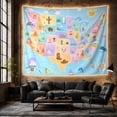 thumbnail image 6 of Illustrated United States Map Tapestry Wall Hanging, 6 of 7