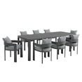 thumbnail image 6 of Modway Tahoe Aluminum 9-Piece Dining Set With Extendable Table in Gray Gray, 6 of 7