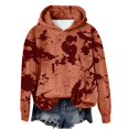 thumbnail image 1 of VBARHMQRT Chandails à Col Rond pour Femmes Femmes 2024 Automne et Hiver Tendance à Multiples Taches Imprimés Hauts de Sport à Capuche, 1 of 2