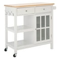 thumbnail image 3 of SAFAVIEH Locklyn 1 Door 2-Drawer 2-Shelf Kitchen Cart White / Natural, 3 of 7
