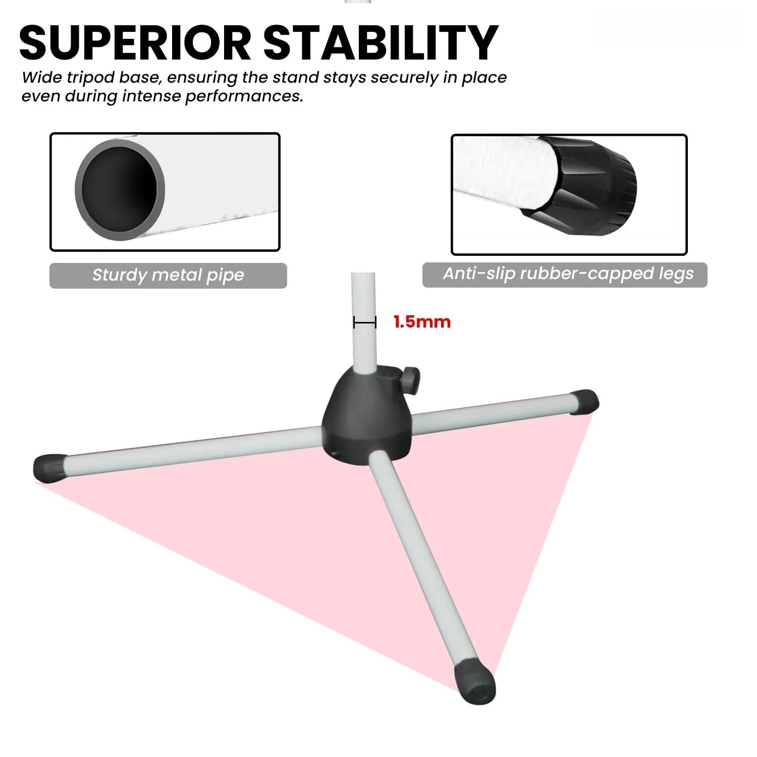 Floor-standing Microphone Stand, Universal Adjustable Tripod Microphone Arm Support, Capable of Holding 2 Microphones, with Adjustable Height. Applicable To Concerts and Recording Studios