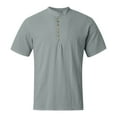 thumbnail image 3 of Shirts for Men,Short Sleeve T-Shirt Casual Solid Top Summer Comfortable Beach Breathable Relaxed Fit,Mens Dress Shirt,L,Grey, 3 of 5