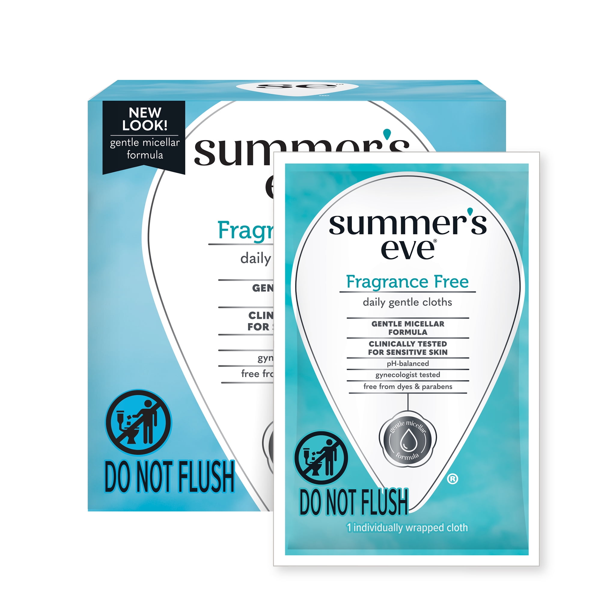 Summer’s Eve Fragrance Free Gentle Daily Feminine Wipes, pH balanced, 16 Count