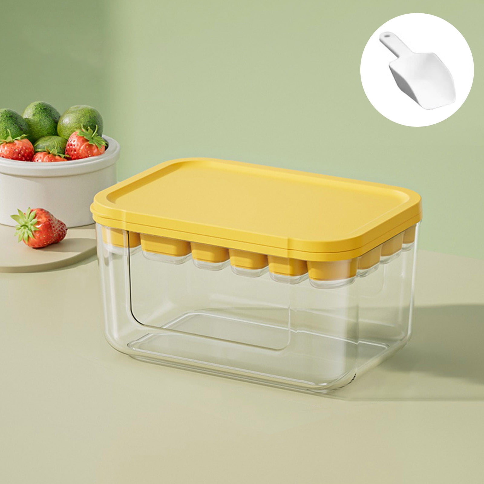 Tunhigl Sales Silica Gel Ice Tray Film with 22-cell Ice Box with Lid Food-grade Ice Maker Home Ice-cream Popsicle