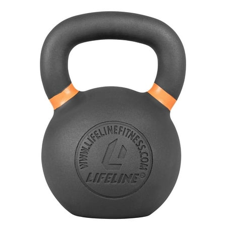 Lifeline 62 lb Cast Iron Single Orange Kettlebell (Best Kettlebell Workout App)