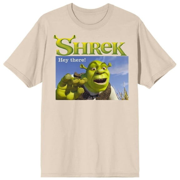 Shrek Hey There Unisex Natural Short Sleeve Crew Neck Tee-Medium
