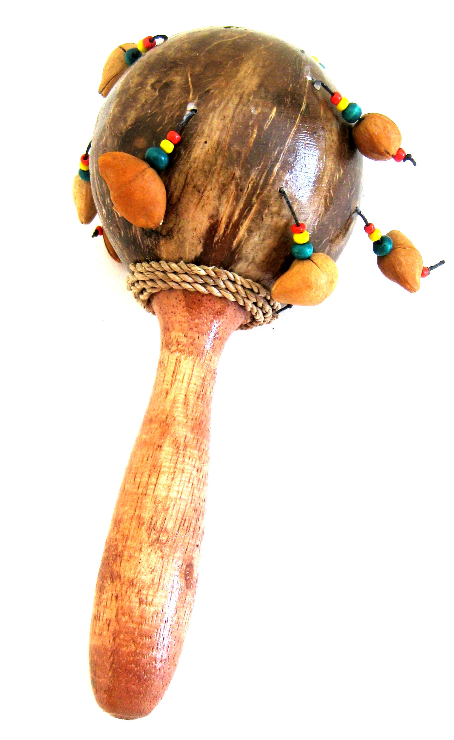 Maracas Shaker Seed Maraca With Sacred Beads Handmade, Nice Sound