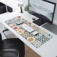 thumbnail image 2 of Long Mouse Pads for Desk,Multicolor Ethnic Geometric Patchwork Desk Mats on Top Of Desks, Desk Mouse Pad Extra Large with 3mm Non-Slip Base and Stitched Edge for Gaming,Work,Home 31.5"x11.8", 2 of 5