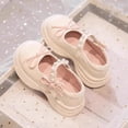 thumbnail image 5 of Girls Mary Jane Dress Shoes Bow Pearls Decor Round Toe Platform Shoes Kids Cute Sweet Comfy Hook and Loop Footwear White 1.5 Big Kids, 5 of 7