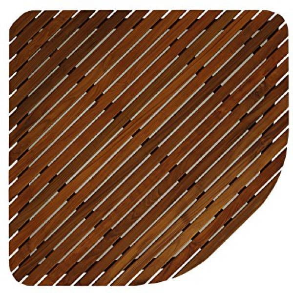 Bare Decor 30 By 30 Inch Erika Corner Shower Spa Mat In Solid Teak