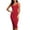 Red, variant on Women's Ribbed Knit Bodycon Midi Club Dress Scoop Neck Casual Sleeveless Summer Tank Top Dresses