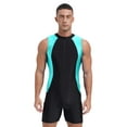 thumbnail image 1 of Moggemol Mens Sleeveless One piece Swimsuit Front Zipper Rash Guard Bathing Suit for Summer Beach Pool Party Mint Green 3XL, 1 of 4