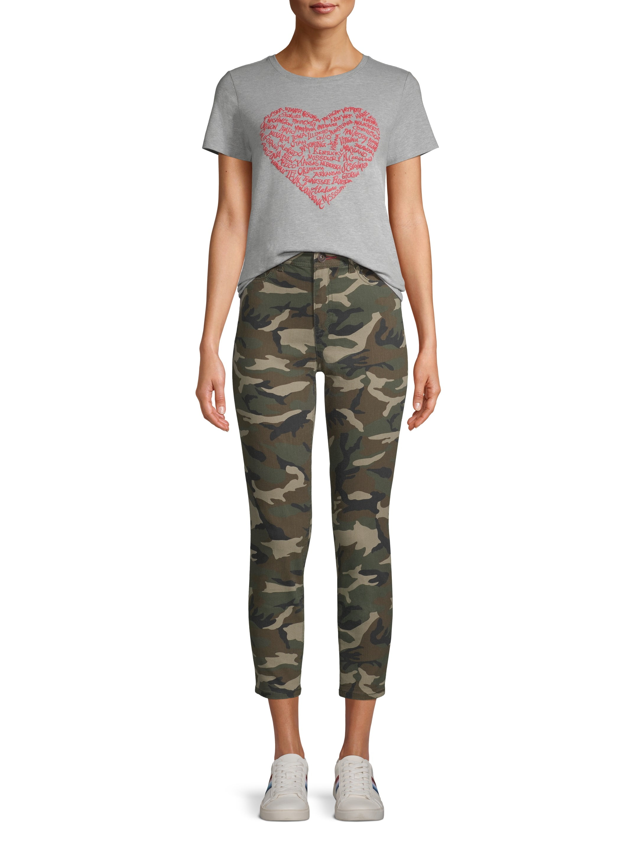 camouflage high rise pants