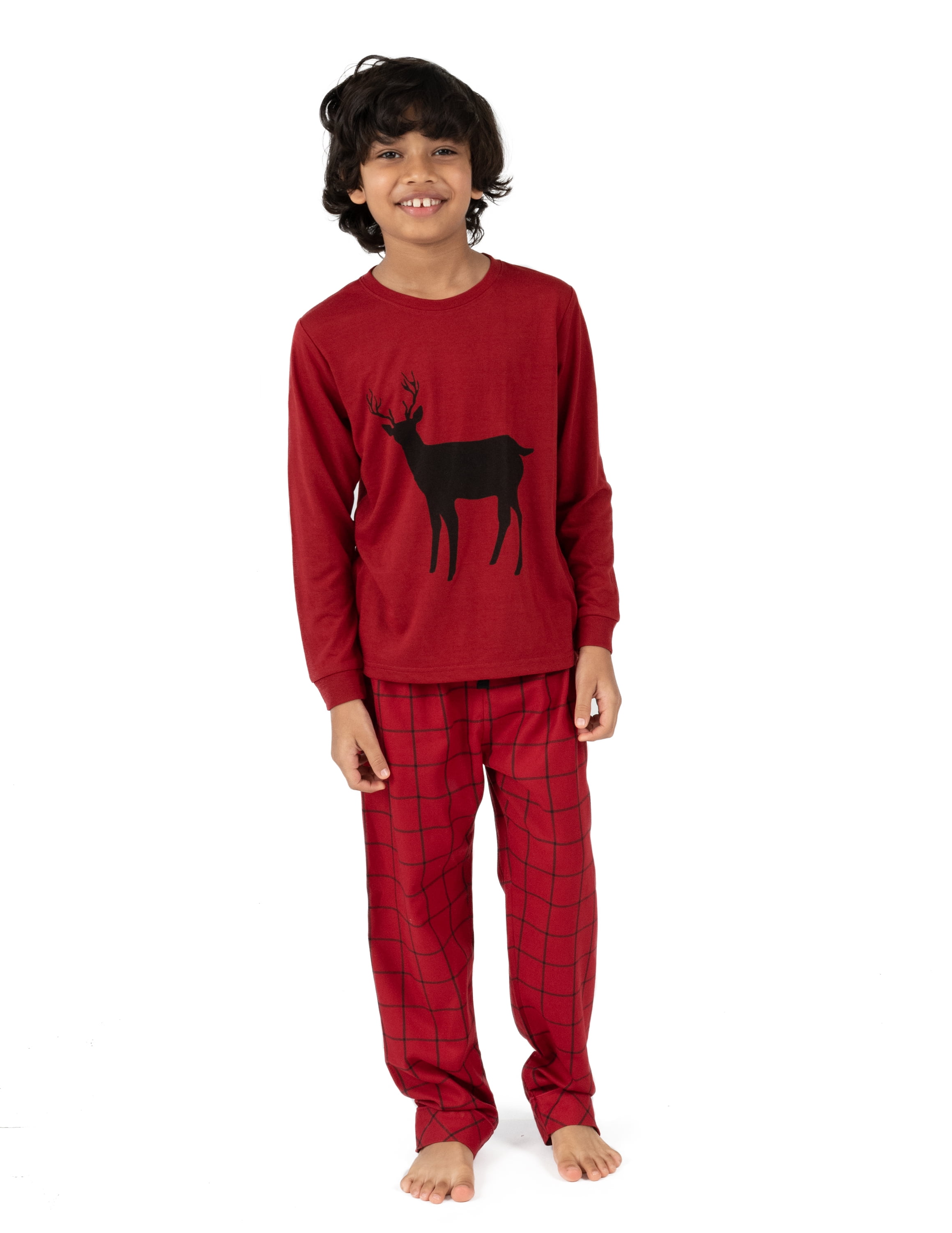BOOPH Boys Girls 2 Piece Pajamas Set Kids Toddler Long Sleeves Cotton Sleepwear