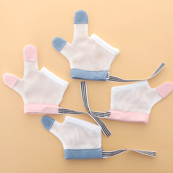 OUNONA 1Pair Pink Stop Thumb Sucking Glove with Adjustable Fit Comfortable Finger Guard