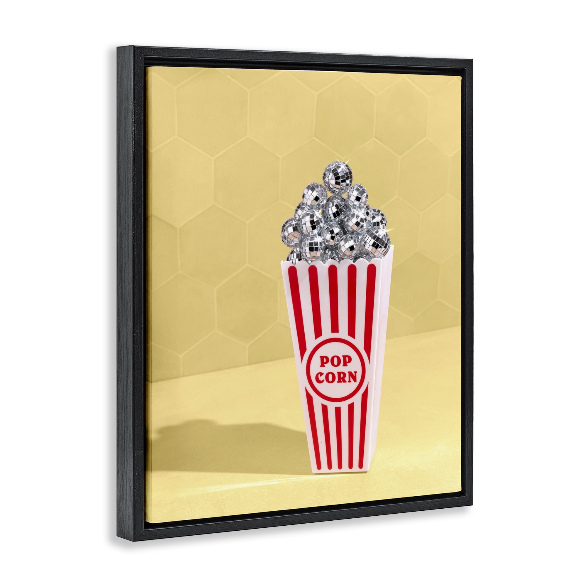 Stupell Industries Disco Filled Popcorn Black Framed Floater Canvas Wall Art, design by LISH Creative
