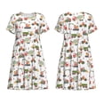 thumbnail image 3 of Bixox Robe d'Été à Manches Courtes pour Femmes Robe Ample Longueur Genou avec Poches-Excavatrice, 3 of 7