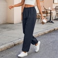 thumbnail image 4 of cocolona Womens Summer Casual Loose Joggers Solid Color Elastic Waist Workout Gym Beach Trousers with Pocket, 4 of 5