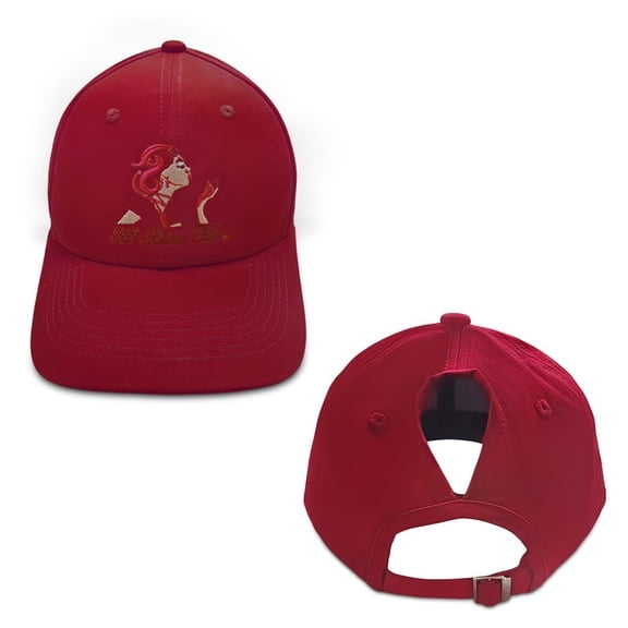 All About Her® Women’s Ponytail Baseball Cap Adjustable, Lightweight, Comfortable & Embroidered Logo