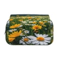 thumbnail image 2 of Goofa Mountain Daisy Meadow Pattern Double Layer Pen Pencil Case, Protective Large Capacity Storage Organizer Pen Pouch, Office College Supplies for Teens Adults, 2 of 7