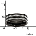 thumbnail image 5 of Stainless Steel 8mm Black IP-Plated Grey Carbon Fiber Polished Band, Available in Multiple Sizes, 5 of 9