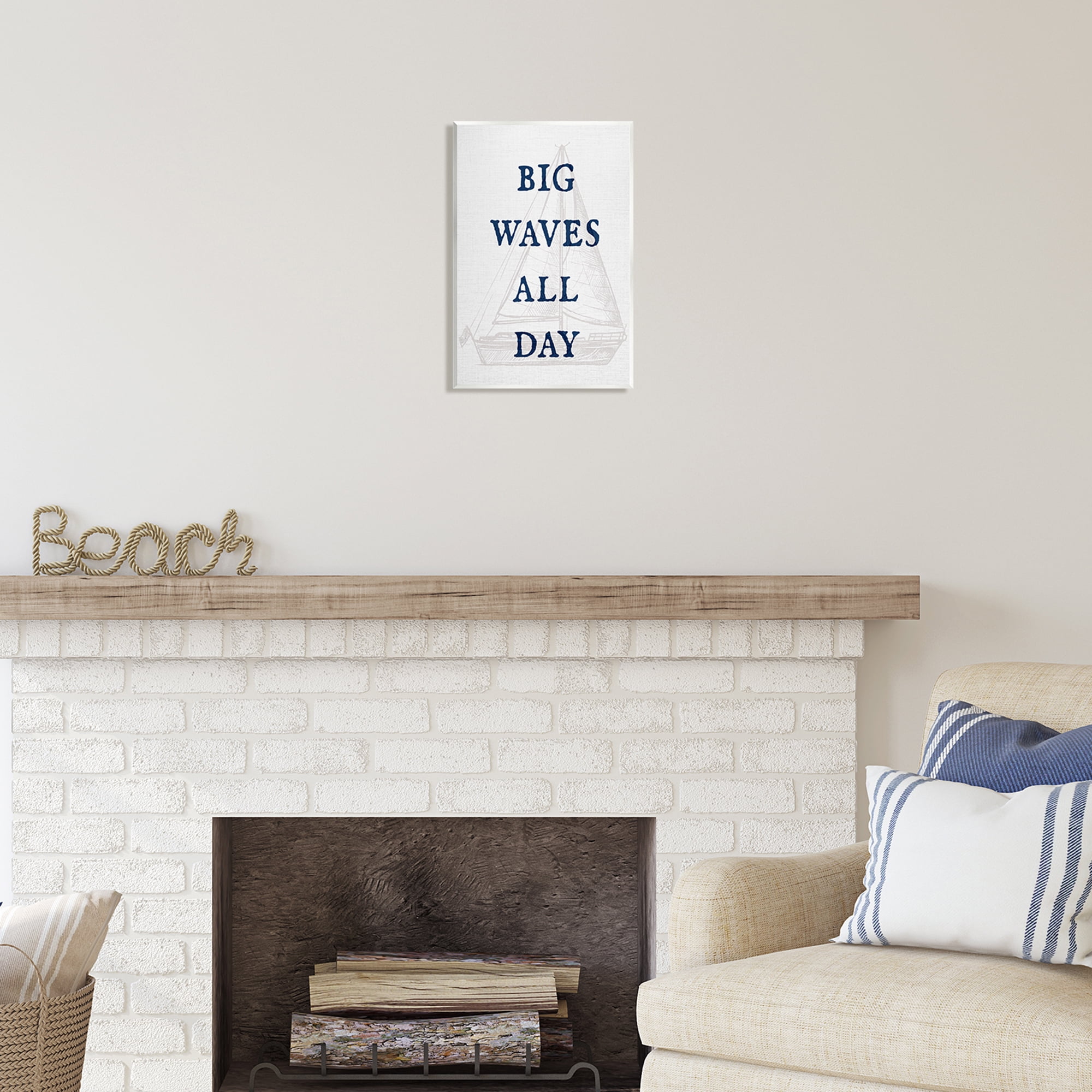 Stupell Industries Big Waves Nautical Phrase Transportation Painting Unframed Art Print Wall Art, 10 x 15