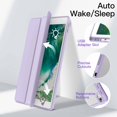 thumbnail image 5 of JETech Case for iPad Pro 10.5-Inch and iPad Air 3 (10.5-Inch 2019, 3rd Generation) with Pencil Holder, Clear Transparent Back Shell Slim Stand Shockproof Tablet Cover (Light Purple), 5 of 7