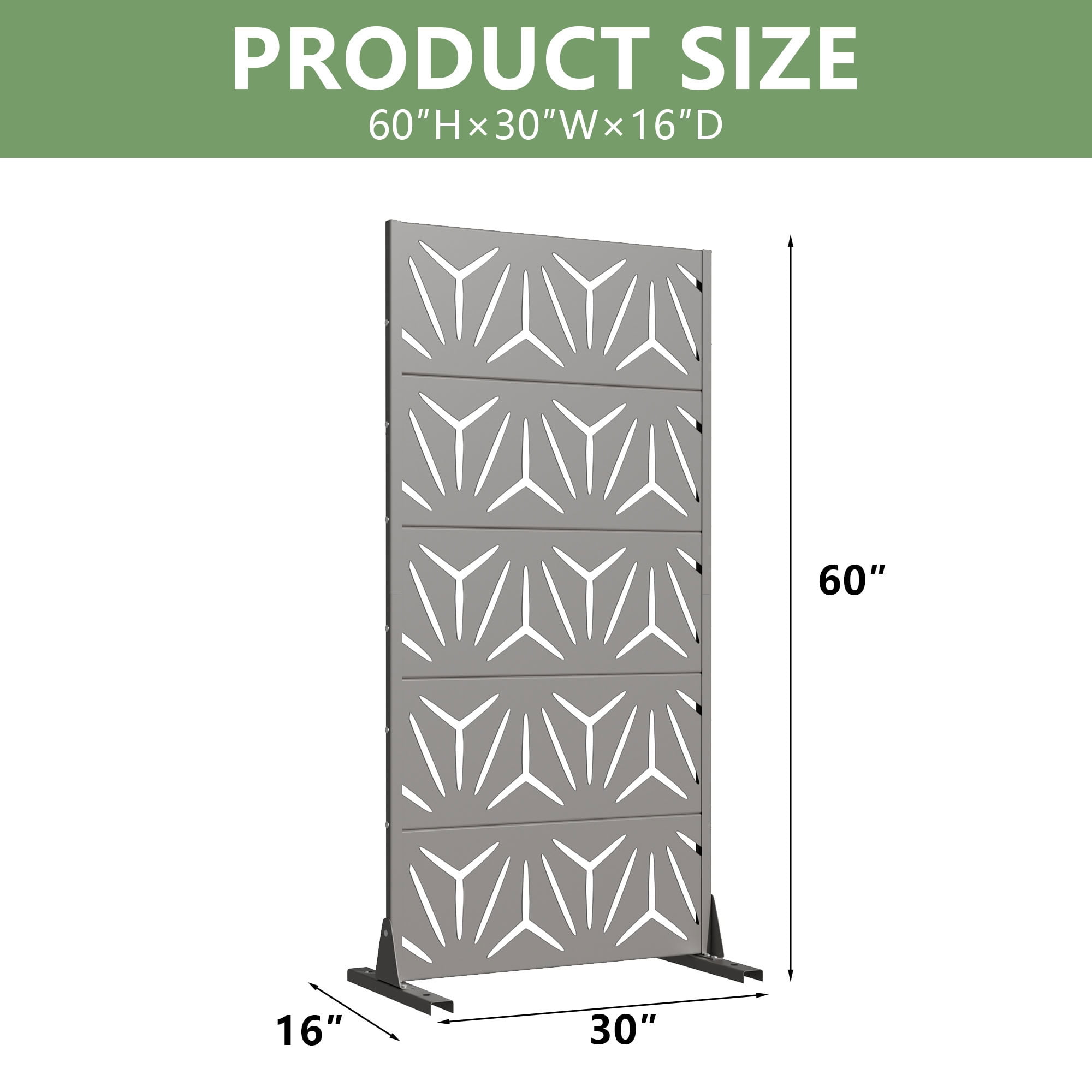 MAYEERTY 5 Panels Metal Outdoor Garden Privacy Screen Panel Patio Backyard Decorative Privacy Fence Divider, 59×29.5×15.7in