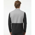 thumbnail image 3 of Adidas Mens Textured Mixed Media Quarter-Zip Pullover, 3XL, Grey Three White, 3 of 4