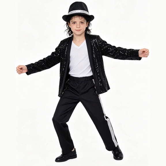 Toddler Outfits for Boys Party Kids Dance Star 𝐂ostume 90s Pop Star 𝐂ostume for Kids Retro Disco Outfits for Boys Pop Stage 𝐂osplay